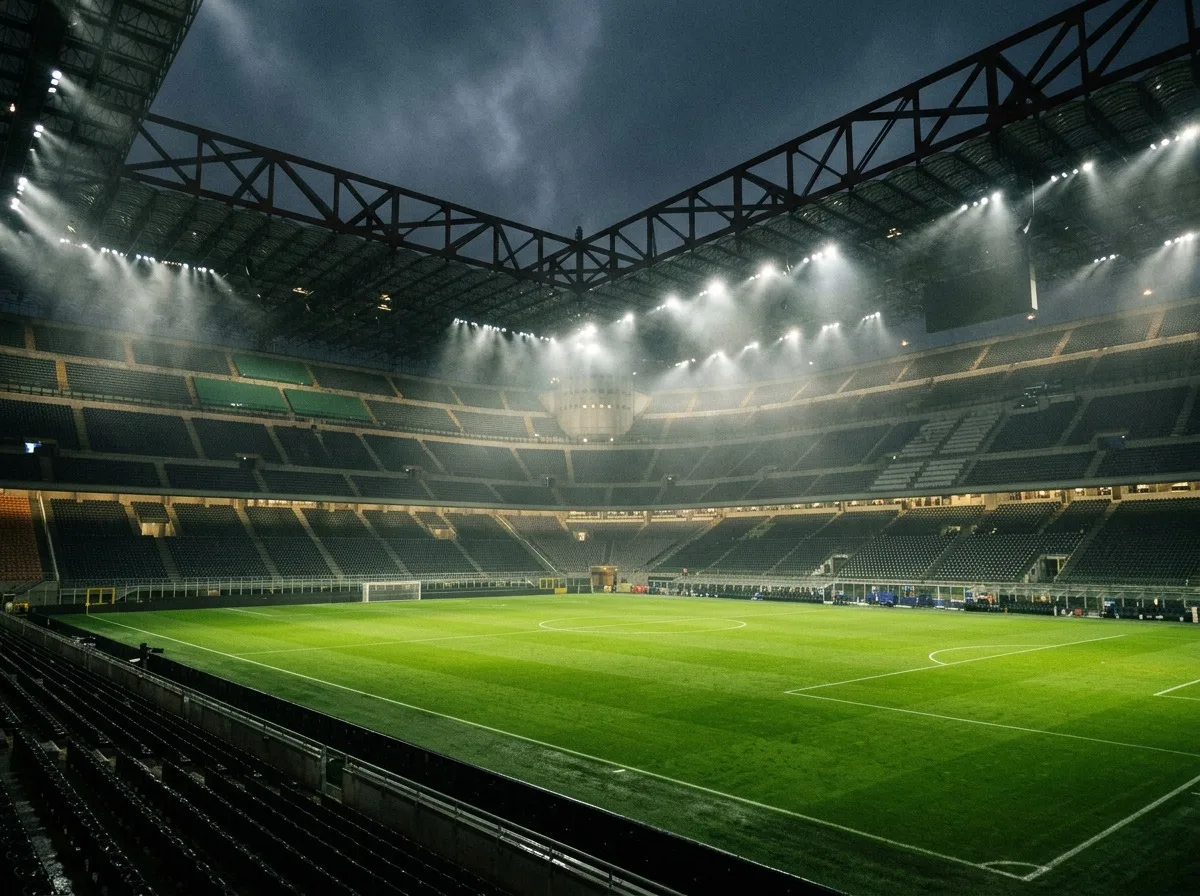 Osvetljen stadion tokom večeri Lige šampiona
