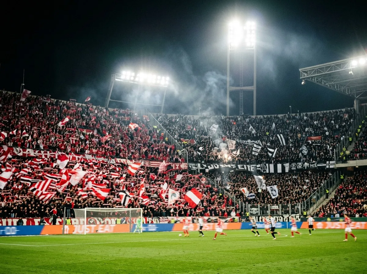 Navijači na tribinama tokom večitog derbija Crvene zvezde i Partizana